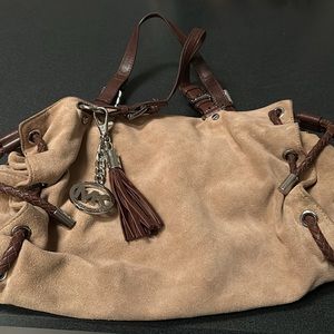 Vintage Michael Kors beige tan suede hobo bag